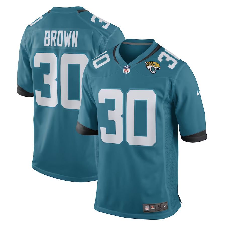 Men Jacksonville Jaguars #30 Montaric Brown Nike Teal Game Player NFL Jersey->jacksonville jaguars->NFL Jersey